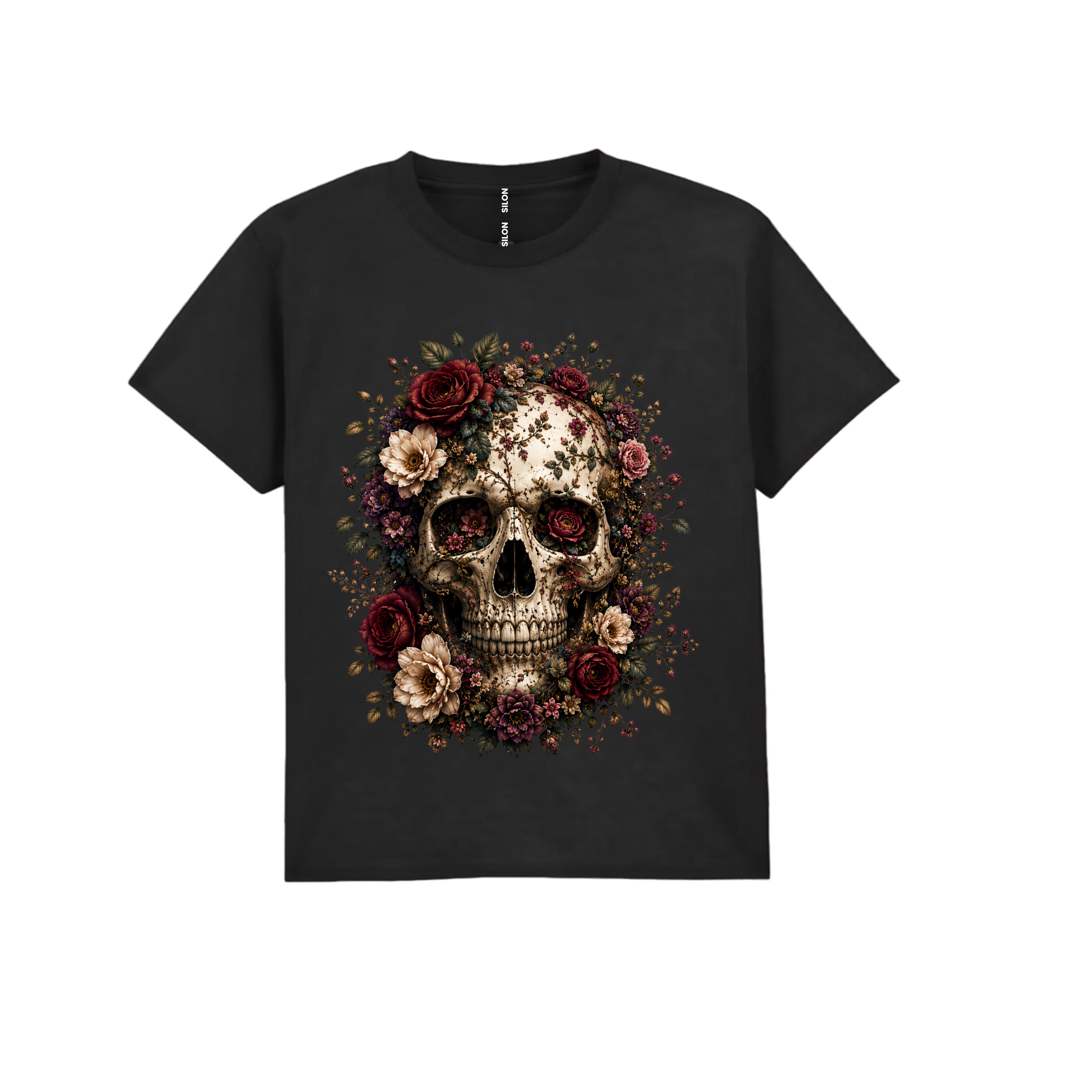 Skull and flowers