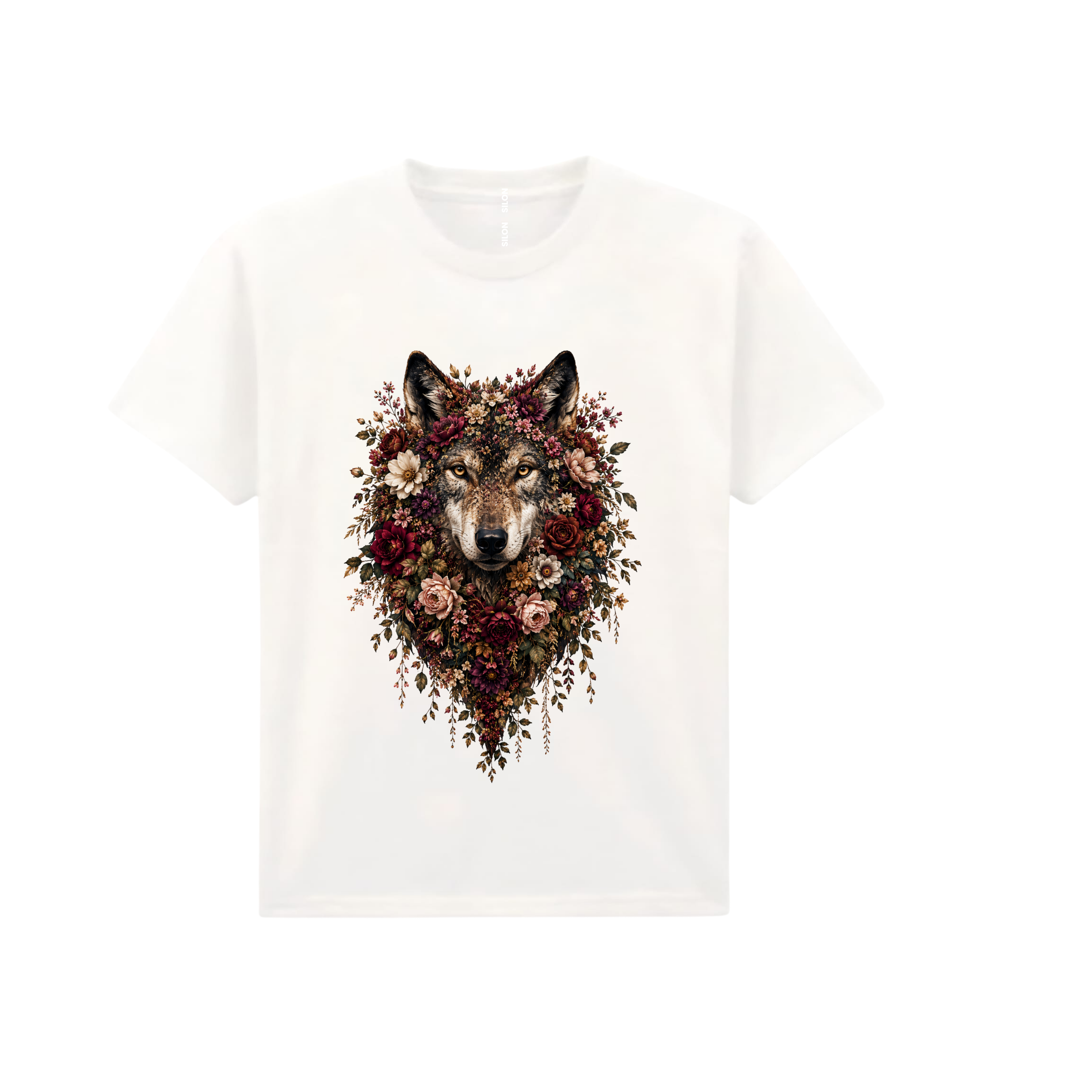 Wolf with flowers